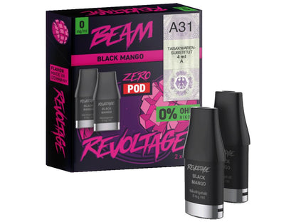 Revoltage - Beam - 2ml Prefilled Pods (2 Stück pro Packung) (Nikotinfrei) - Black Mango 1er Packung 0 mg/ml- Vapes4you