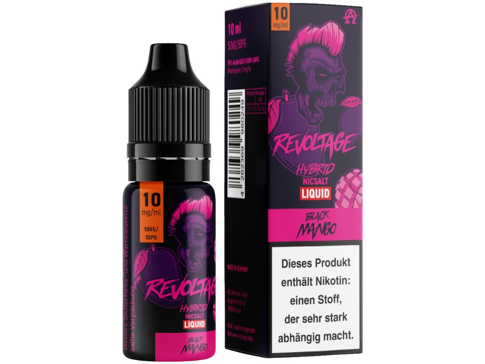 Revoltage - Black Mango - 10ml Fertigliquid (Nikotinfrei/Hybrid Nikotinsalz) - Black Mango 1er Packung 10 mg/ml- Vapes4you