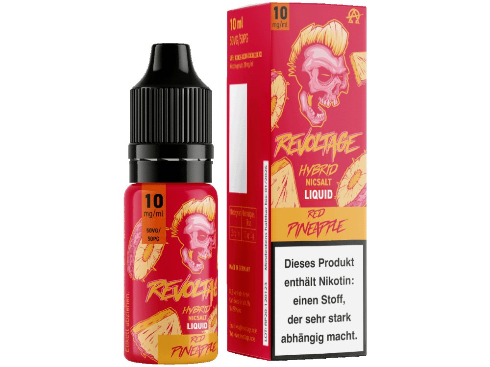 Revoltage - Red Pineapple - 10ml Fertigliquid (Nikotinfrei/Hybrid Nikotinsalz) - 1er Packung 10 mg/ml - Vapes4you