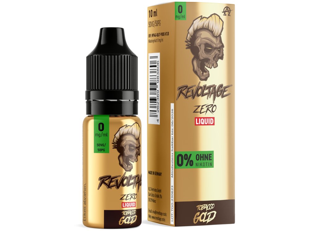 Revoltage - Tobacco Gold - 10ml Fertigliquid (Nikotinfrei) - 1er Packung 0 mg/ml - Vapes4you