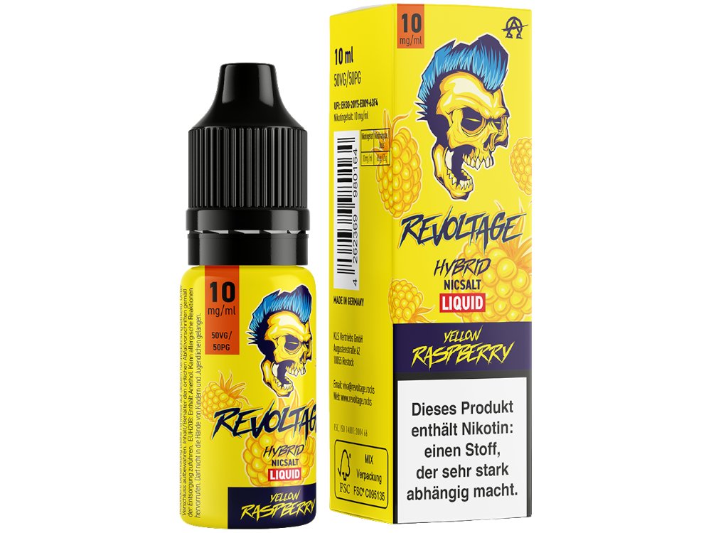 Revoltage - Yellow Raspberry - 10ml Fertigliquid (Hybrid Nikotinsalz) - Yellow Raspberry 1er Packung 10 mg/ml- Vapes4you
