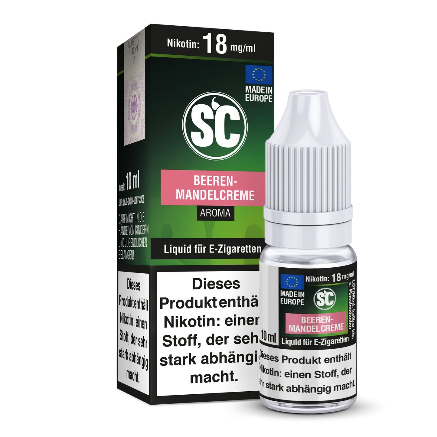 SC - Beeren Mandelcreme - 10ml Fertigliquid (Nikotinfrei/Nikotin) - 1er Packung 0 mg/ml - Vapes4you