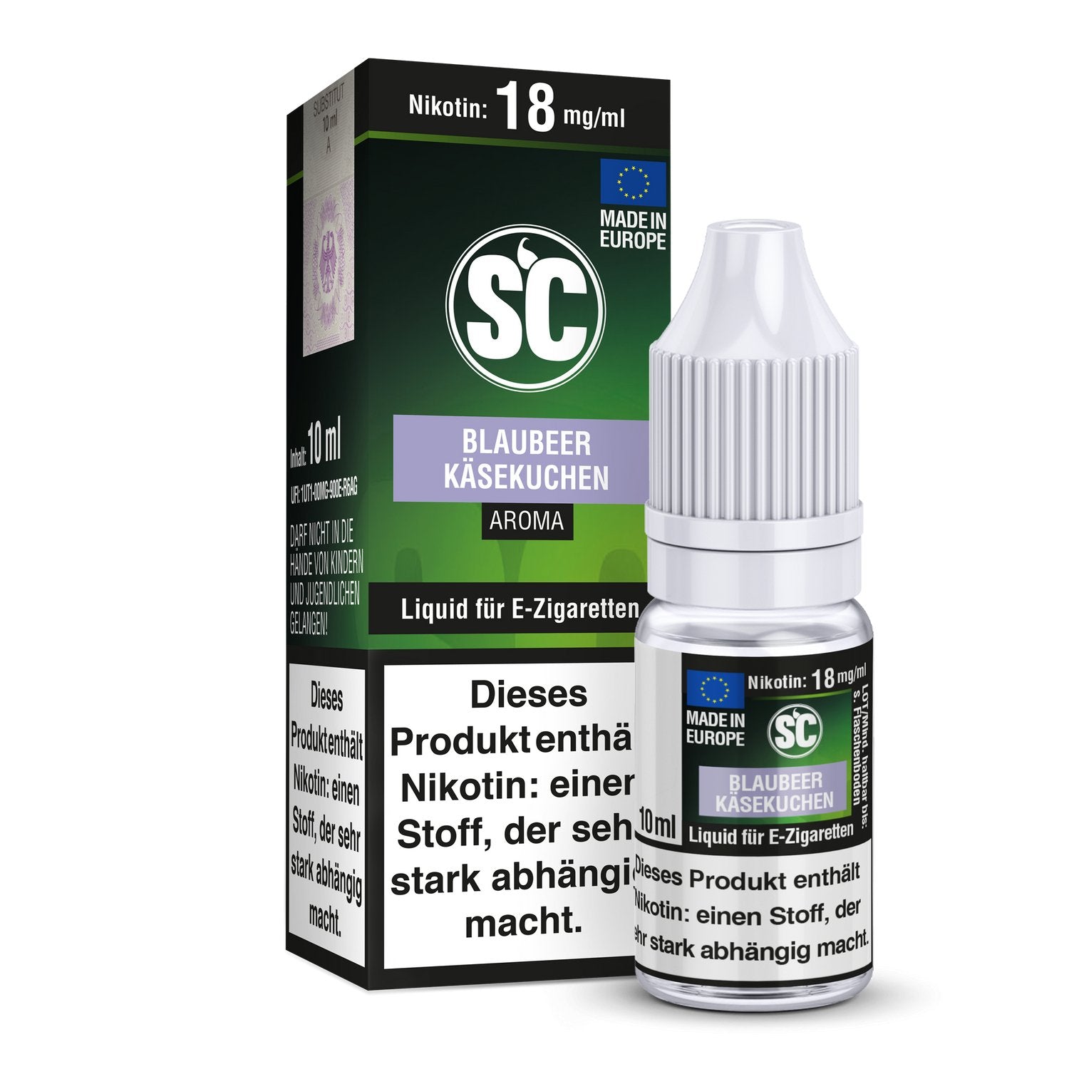 SC - Blaubeer Käsekuchen - 10ml Fertigliquid (Nikotinfrei/Nikotin) - 1er Packung 18 mg/ml - Vapes4you