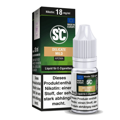 SC - Delicate Mild Tabak - 10ml Fertigliquid (Nikotinfrei/Nikotin) - 1er Packung 18 mg/ml - Vapes4you
