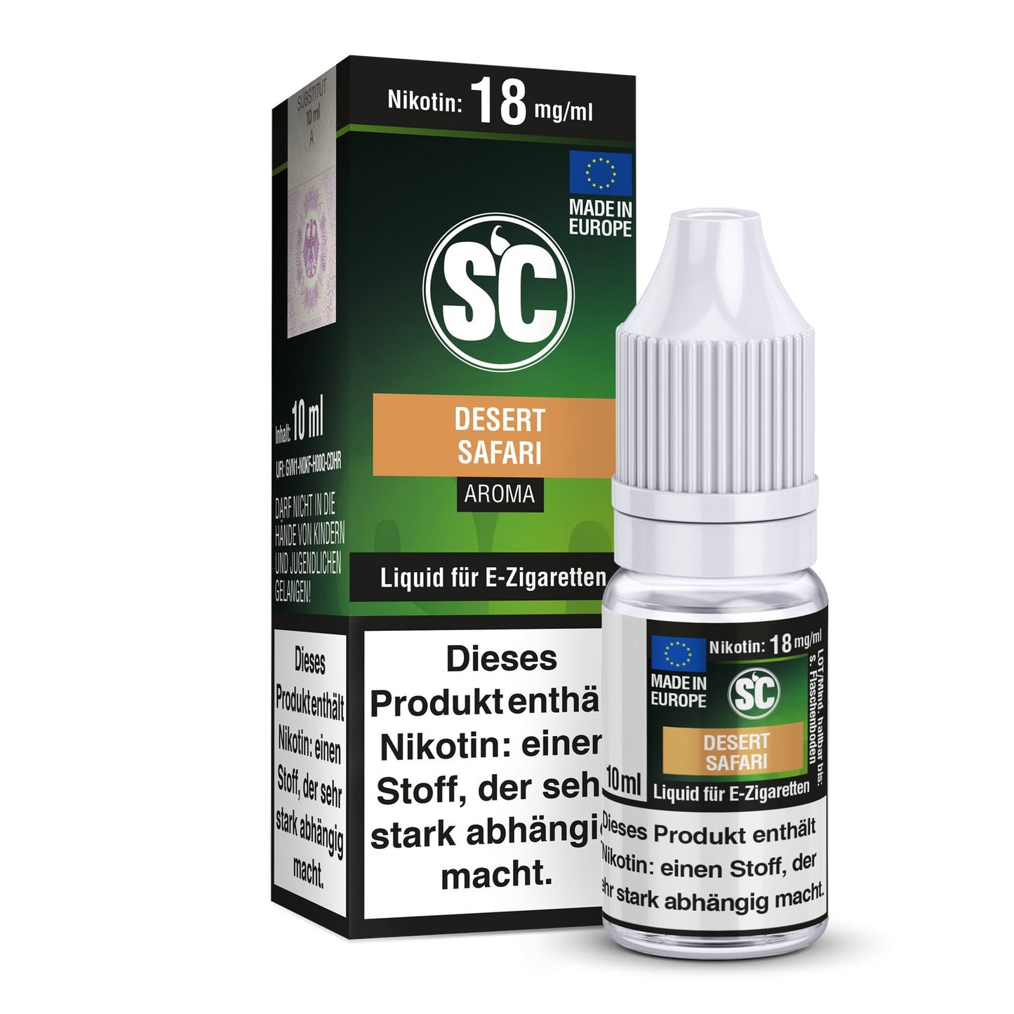 SC - Desert Safari Tabak - 10ml Fertigliquid (Nikotinfrei/Nikotin) - 1er Packung 0 mg/ml - Vapes4you
