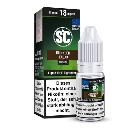 SC - Dunkler Tabak - 10ml Fertigliquid (Nikotinfrei/Nikotin) - 1er Packung 0 mg/ml - Vapes4you