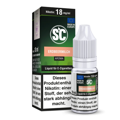 SC - Erdbeermilch - 10ml Fertigliquid (Nikotinfrei/Nikotin) - 1er Packung 0 mg/ml - Vapes4you