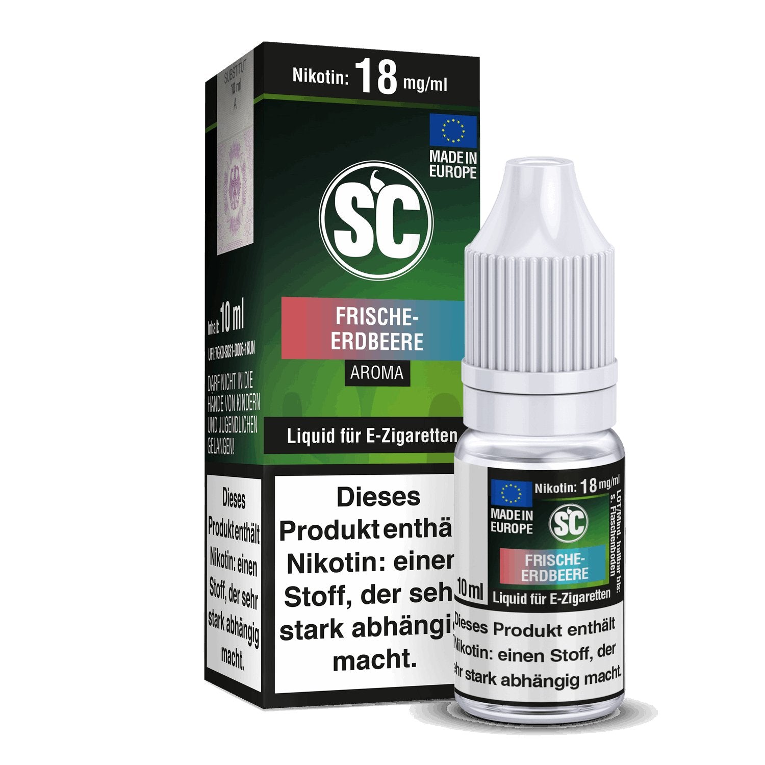 SC - Frische Erdbeere - 10ml Fertigliquid (Nikotinfrei/Nikotin) - 1er Packung 0 mg/ml - Vapes4you