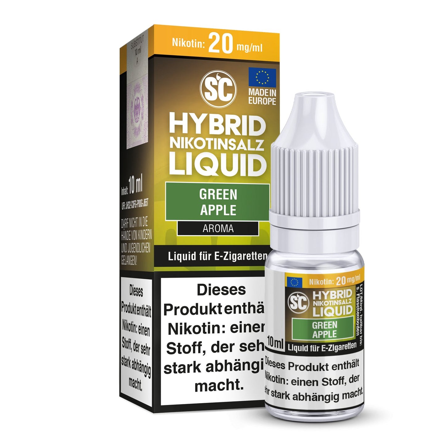 SC - Green Apple - 10ml Fertigliquid (Hybrid Nikotinsalz) - 1er Packung 10 mg/ml - Vapes4you