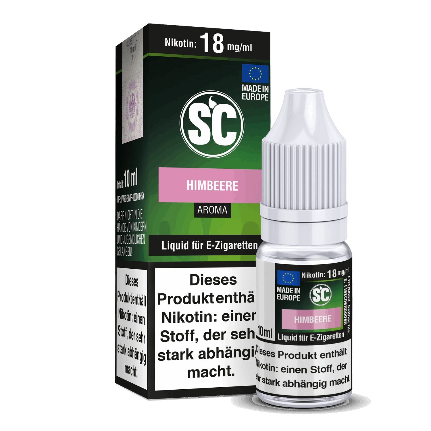 SC - Himbeere - 10ml Fertigliquid (Nikotinfrei/Nikotin) - 1er Packung 18 mg/ml - Vapes4you