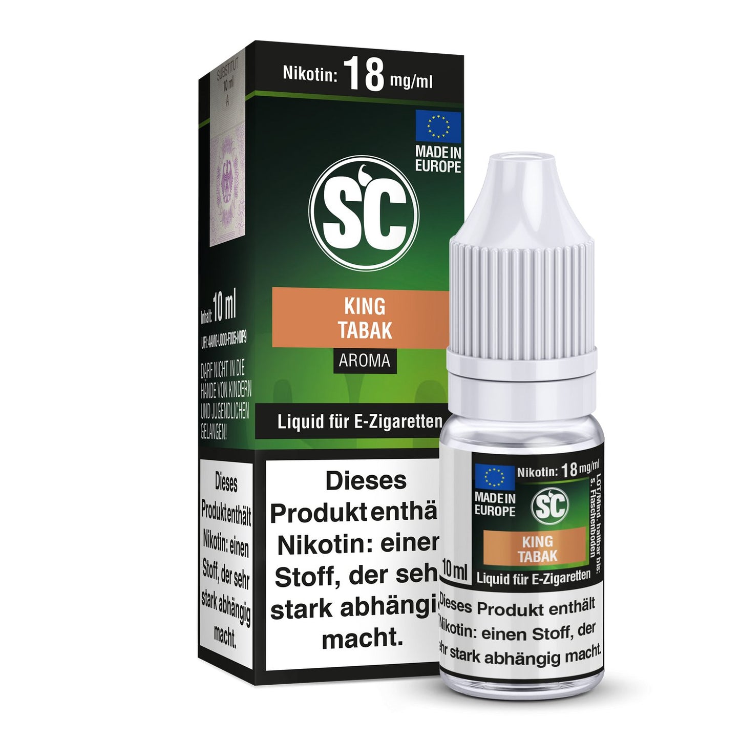 SC - King Tabak - 10ml Fertigliquid (Nikotinfrei/Nikotin) - 1er Packung 12 mg/ml - Vapes4you