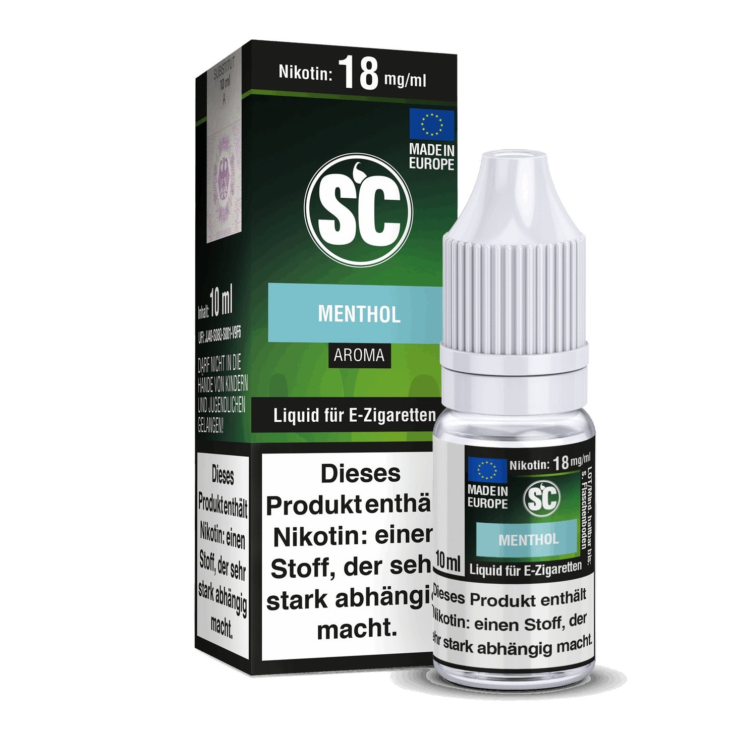 SC - Menthol - 10ml Fertigliquid (Nikotinfrei/Nikotin) - 1er Packung 12 mg/ml - Vapes4you