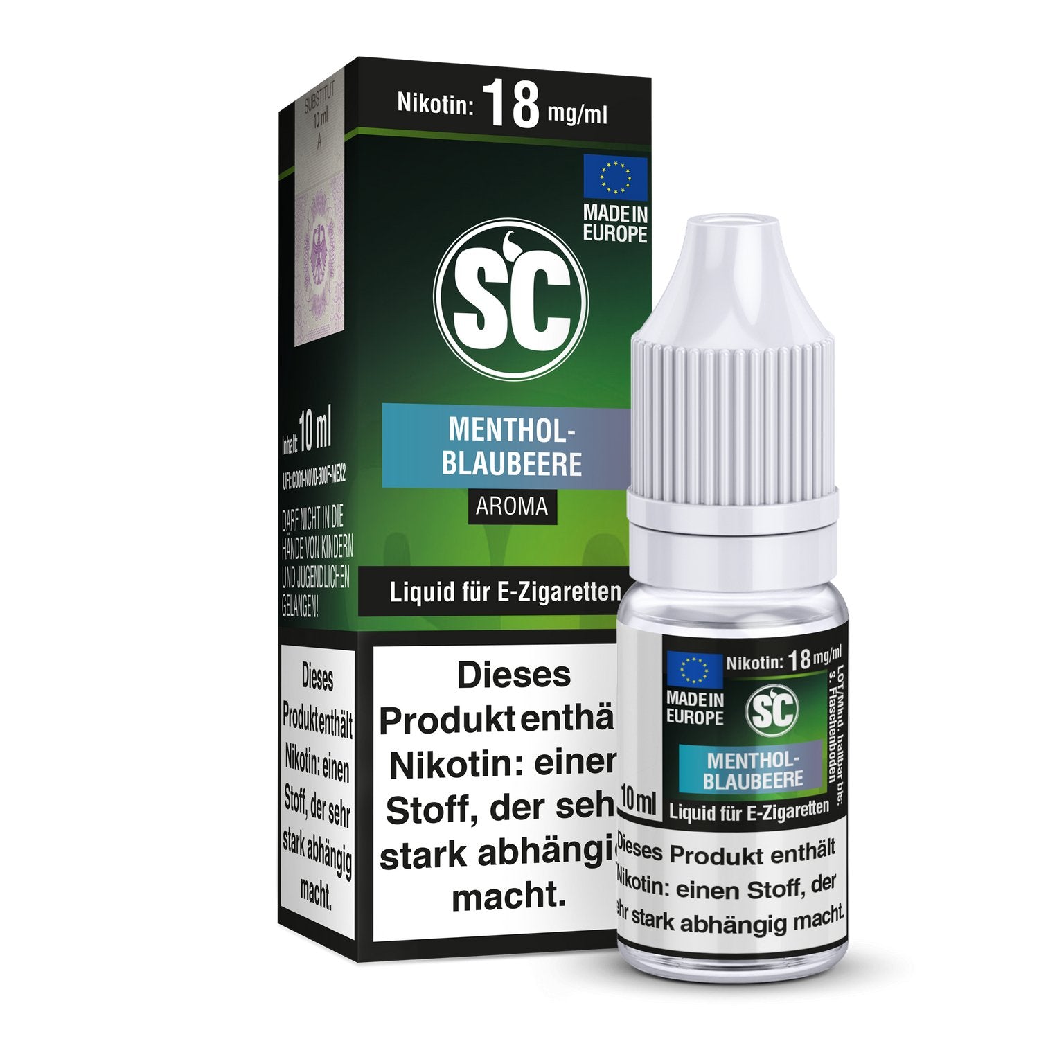 SC - Menthol-Blaubeere - 10ml Fertigliquid (Nikotinfrei/Nikotin) - 1er Packung 0 mg/ml - Vapes4you