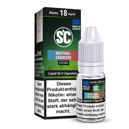 SC - Menthol-Erdbeere - 10ml Fertigliquid (Nikotinfrei/Nikotin) - 1er Packung 18 mg/ml - Vapes4you