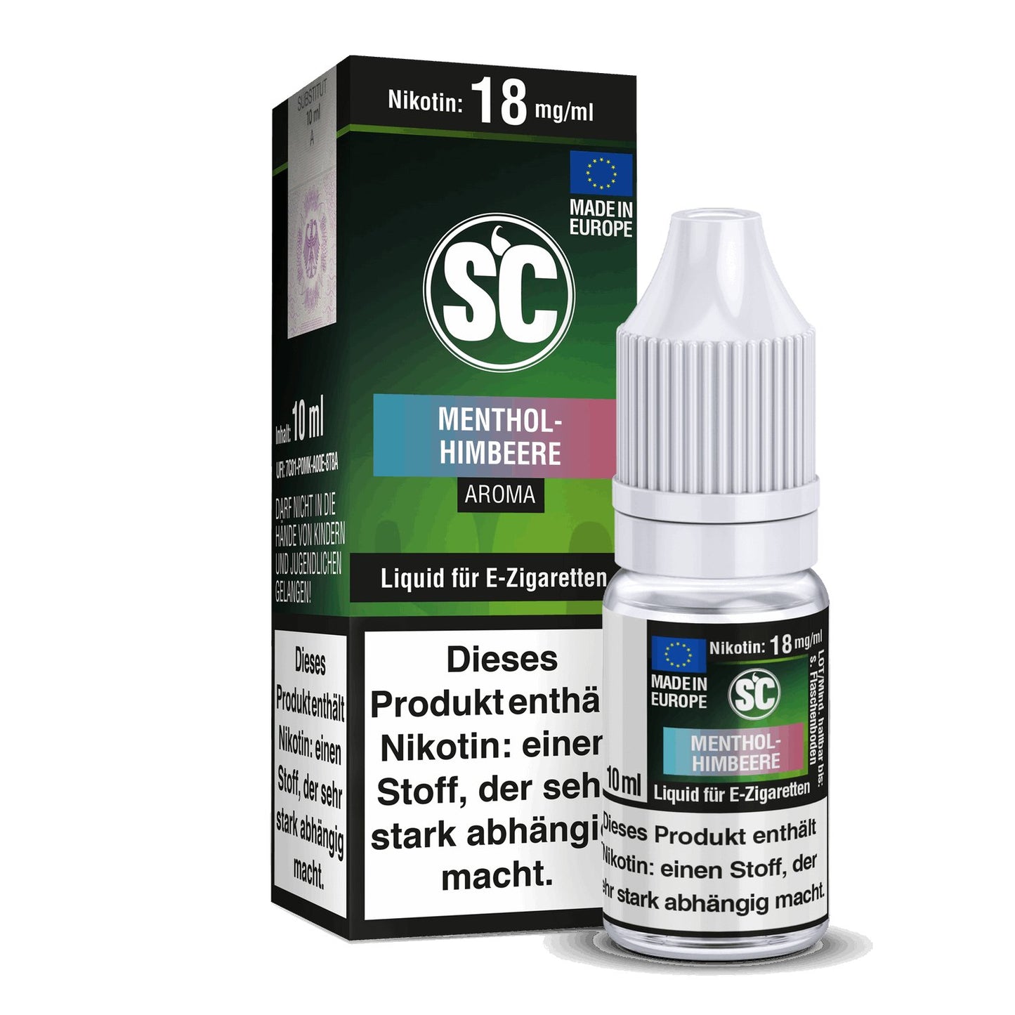SC - Menthol-Himbeere - 10ml Fertigliquid (Nikotinfrei/Nikotin) - 1er Packung 0 mg/ml - Vapes4you