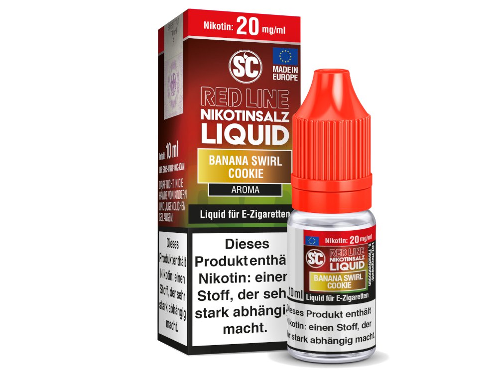 SC - Red Line - Banana Swirl Cookie - 10ml Fertigliquid (Nikotinfrei/Nikotinsalz) - 1er Packung 10 mg/ml - Vapes4you