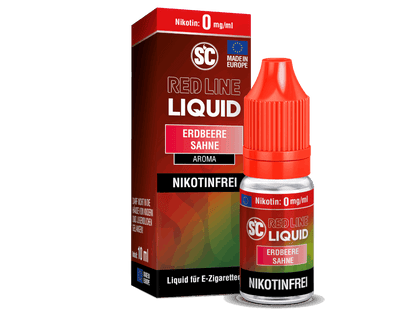 SC - Red Line Erdbeere Sahne - 10ml Fertigliquid (Nikotinfrei/Nikotinsalz) - 1er Packung 0 mg/ml - Vapes4you