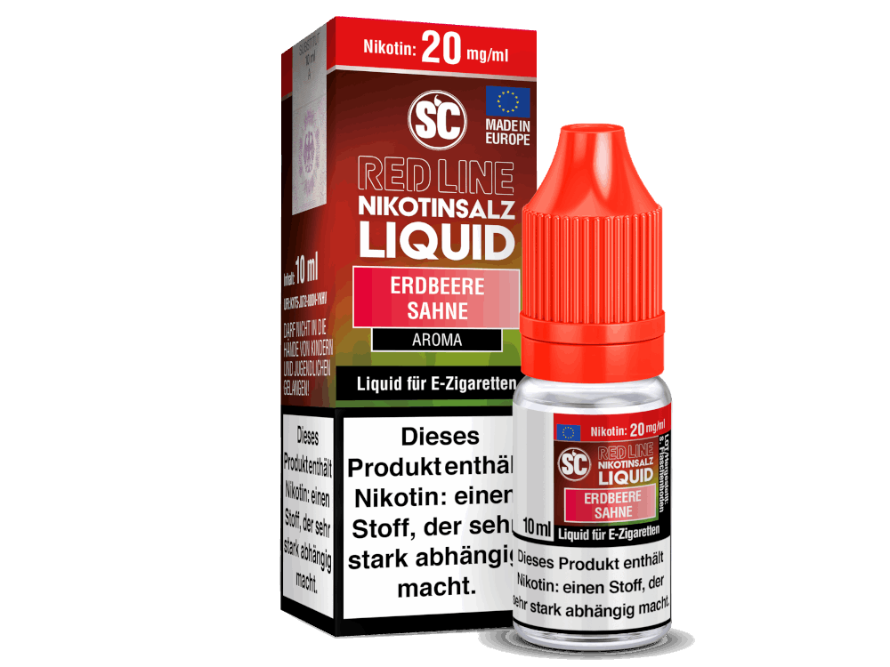 SC - Red Line Erdbeere Sahne - 10ml Fertigliquid (Nikotinfrei/Nikotinsalz) - 1er Packung 10 mg/ml - Vapes4you