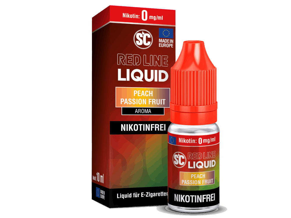 SC - Red Line Peach Passion Fruit - 10ml Fertigliquid (Nikotinfrei/Nikotinsalz) - 1er Packung 0 mg/ml - Vapes4you