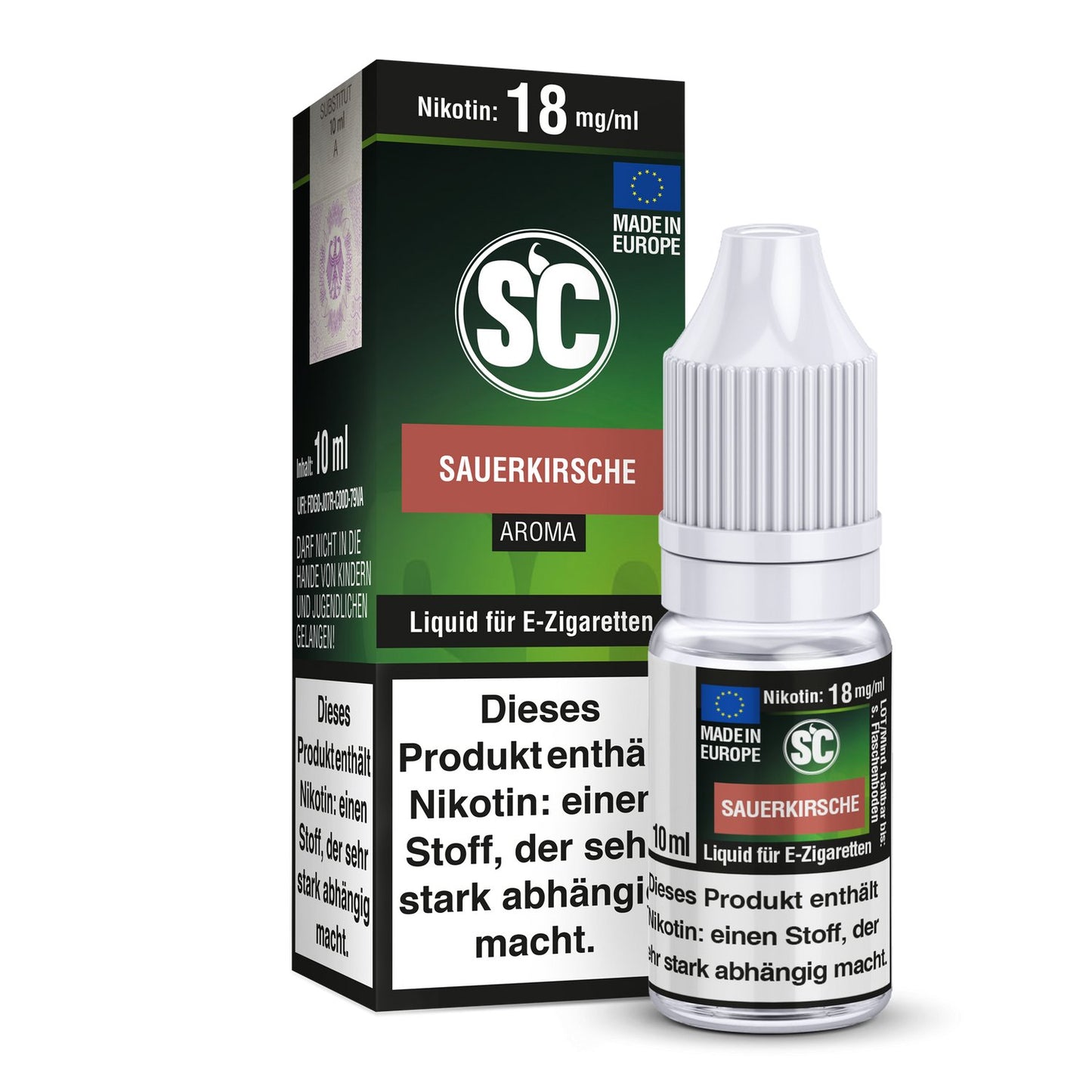 SC - Sauerkirsche - 10ml Fertigliquid (Nikotinfrei/Nikotin) - 1er Packung 0 mg/ml - Vapes4you