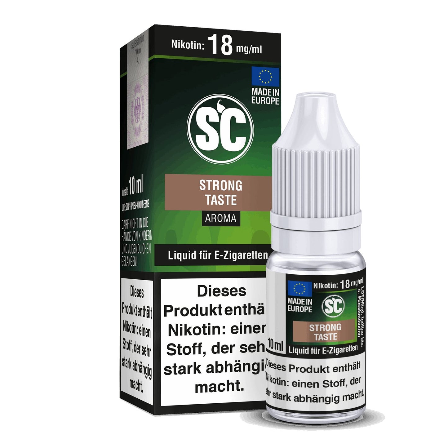 SC - Strong Taste Tabak - 10ml Fertigliquid (Nikotinfrei/Nikotin) - 1er Packung 12 mg/ml - Vapes4you