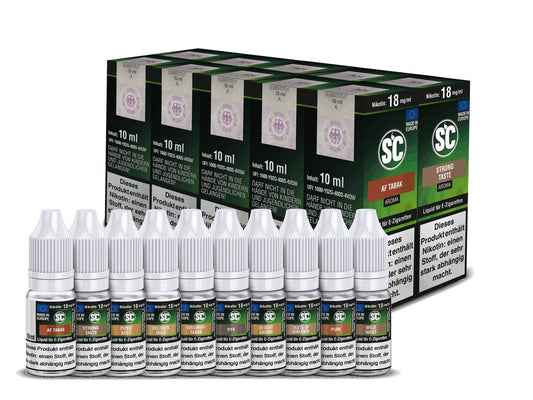 SC - Tobacco Probierbox - 10ml Fertigliquid (Nikotinfrei/Nikotin) - 6 mg/ml - Vapes4you
