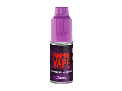 Vampire Vape - Strawberry Milkshake - 10ml Fertigliquid (Nikotinfrei/Nikotin) - 1er Packung 0 mg/ml - Vapes4you