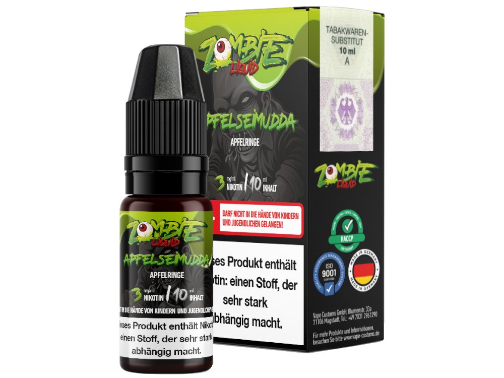 Zombie - ApfelseiMudda - 10ml Fertigliquid (Nikotinfrei/Nikotin) - ApfelseiMudda 1er Packung 0 mg/ml- Vapes4you