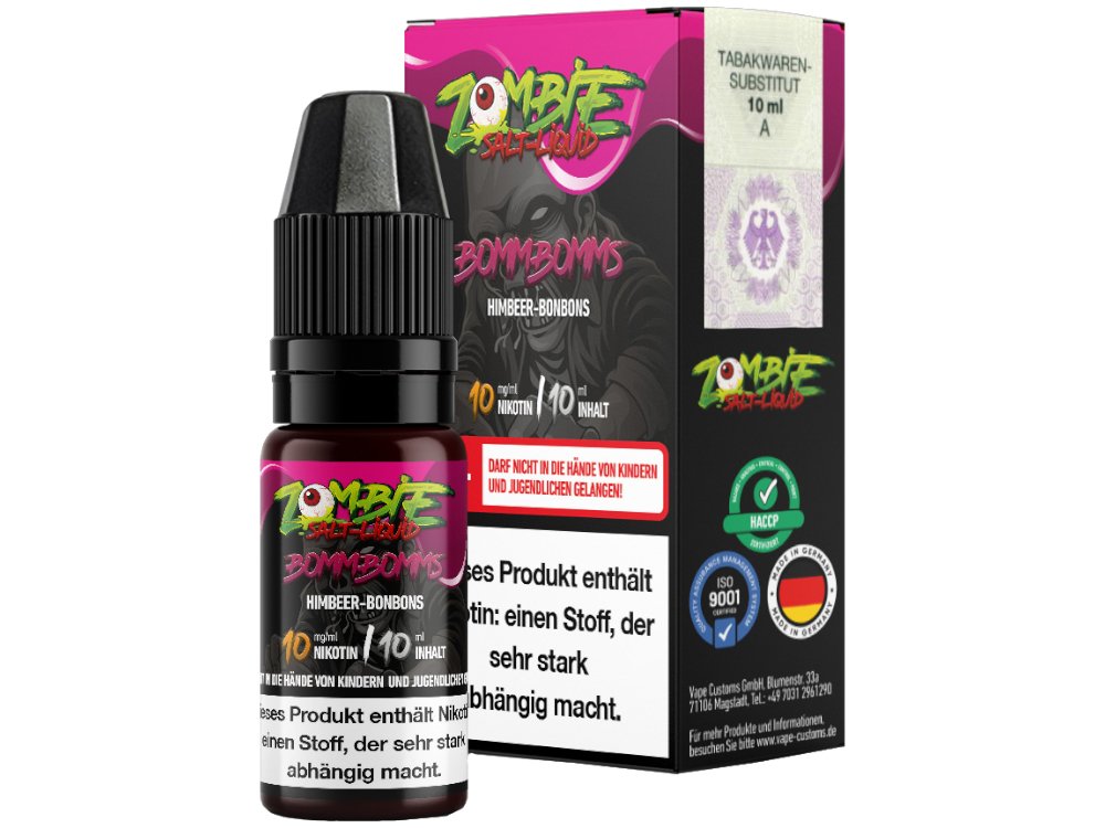 Zombie - Bommbomms - 10ml Fertigliquid (Nikotinsalz) - Bommbomms 1er Packung 10 mg/ml- Vapes4you