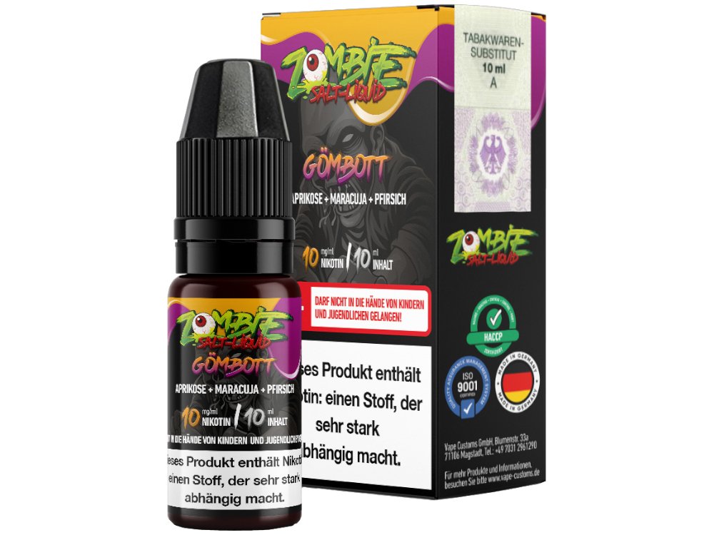 Zombie - Gömbott - 10ml Fertigliquid (Nikotinsalz) - Gömbott 1er Packung 20 mg/ml- Vapes4you